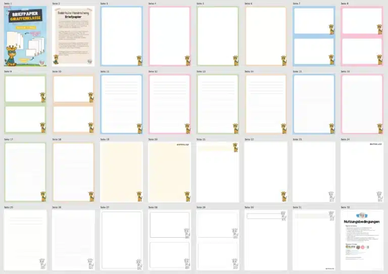 Briefpapier für die Giraffenklasse (Überblick)