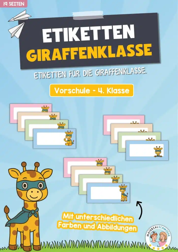 Etiketten für die Giraffenklasse