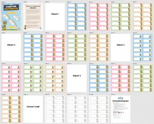 Etiketten für die Giraffenklasse (Überblick)