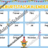 Geburtstagskalender für die Giraffenklasse (Arbeitsblatt 06)