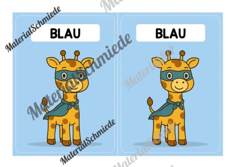 Gruppenschilder für die Giraffenklasse (Arbeitsblatt 02)