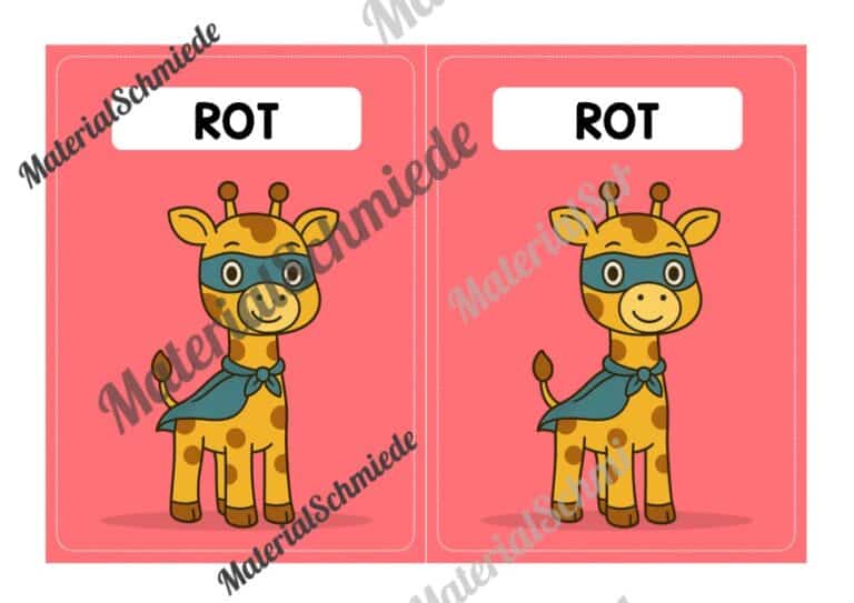 Gruppenschilder für die Giraffenklasse (Arbeitsblatt 04)