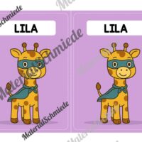 Gruppenschilder für die Giraffenklasse (Arbeitsblatt 05)