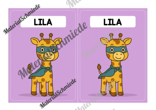 Gruppenschilder für die Giraffenklasse (Arbeitsblatt 05)