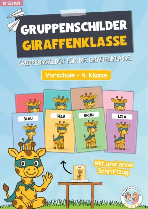 Gruppenschilder für die Giraffenklasse