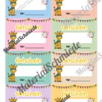 Gutscheine für die Giraffenklasse (Arbeitsblatt 04)