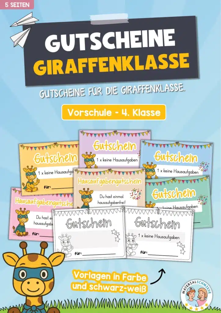 Gutscheine für die Giraffenklasse