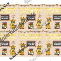 Begrüßungs-Kärtchen für die Giraffenklasse (Arbeitsblatt 05)