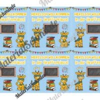 Begrüßungs-Kärtchen für die Giraffenklasse (Arbeitsblatt 06)