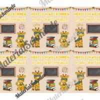 Begrüßungs-Kärtchen für die Giraffenklasse (Arbeitsblatt 07)