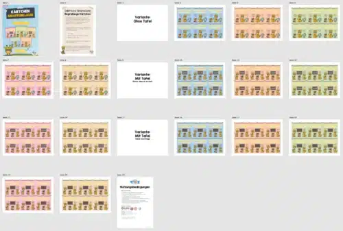 Begrüßungs-Kärtchen für die Giraffenklasse (Überblick)