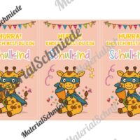 Karten zur Einschulung für die Giraffenklasse (Arbeitsblatt 03)