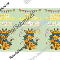 Karten zur Einschulung für die Giraffenklasse (Arbeitsblatt 05)