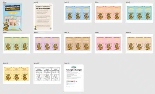 Karten zur Einschulung für die Giraffenklasse (Überblick)