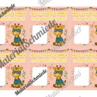 Geschenk-Kärtchen für die Giraffenklasse (Arbeitsblatt 03)