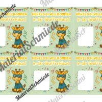 Geschenk-Kärtchen für die Giraffenklasse (Arbeitsblatt 04)