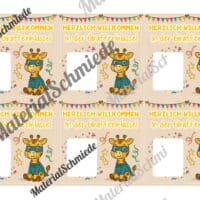 Geschenk-Kärtchen für die Giraffenklasse (Arbeitsblatt 06)