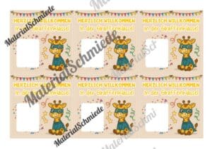 Geschenk-Kärtchen für die Giraffenklasse (Arbeitsblatt 06)