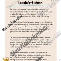 Lobkärtchen für die Giraffenklasse (Arbeitsblatt 01)