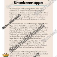 Krankenmappe für die Giraffenklasse (Arbeitsblatt 01)