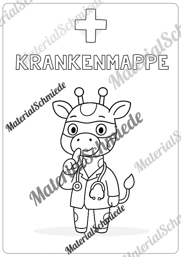 Krankenmappe für die Giraffenklasse (Arbeitsblatt 08)