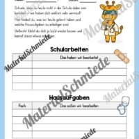 Krankenmappe für die Giraffenklasse (Arbeitsblatt 11)