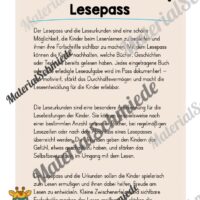 Lesepass & Leseurkunde für die Giraffenklasse (Arbeitsblatt 01)