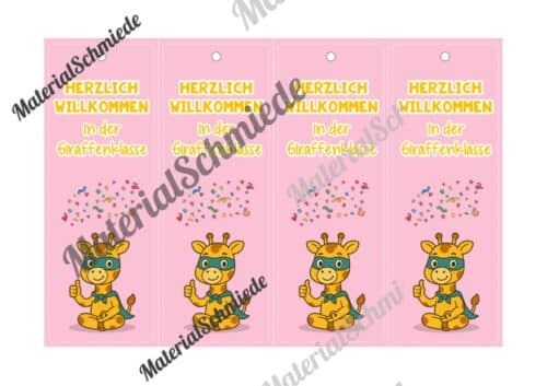 Lesezeichen für die Giraffenklasse (Arbeitsblatt 05)