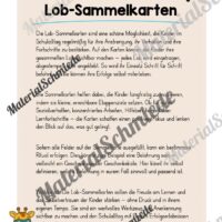 Lob-Sammelkarten für die Giraffenklasse (Arbeitsblatt 01)