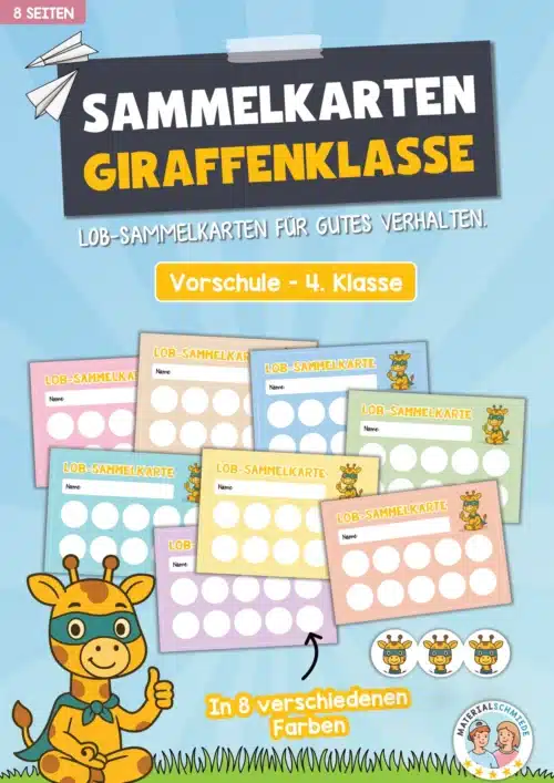 Lob-Sammelkarten für die Giraffenklasse
