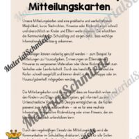 Mitteilungskarten für die Giraffenklasse (Arbeitsblatt 01)