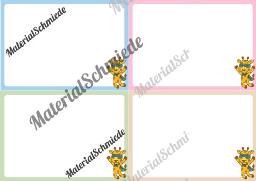 Mitteilungskarten für die Giraffenklasse (Arbeitsblatt 04)