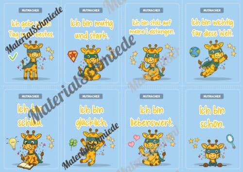 Motivationskarten für die Giraffenklasse (Arbeitsblatt 02)