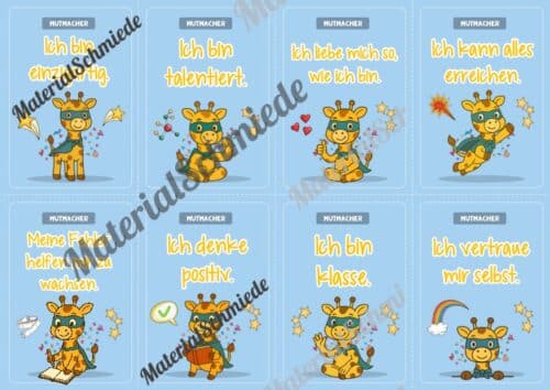 Motivationskarten für die Giraffenklasse (Arbeitsblatt 03)