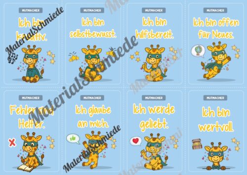 Motivationskarten für die Giraffenklasse (Arbeitsblatt 04)
