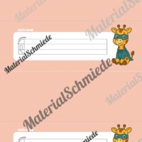 20 Namensschilder für die Giraffenklasse (Arbeitsblatt 02)