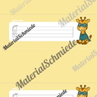 20 Namensschilder für die Giraffenklasse (Arbeitsblatt 03)