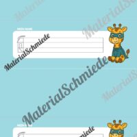 20 Namensschilder für die Giraffenklasse (Arbeitsblatt 04)