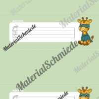 20 Namensschilder für die Giraffenklasse (Arbeitsblatt 05)