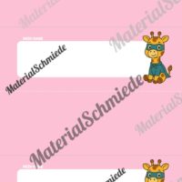 20 Namensschilder für die Giraffenklasse (Arbeitsblatt 08)