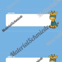 20 Namensschilder für die Giraffenklasse (Arbeitsblatt 09)
