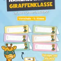 20 Namensschilder für die Giraffenklasse (Aufsteller)