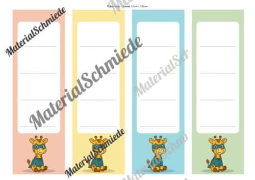 Ordnerrücken für die Giraffenklasse (Arbeitsblatt 02)