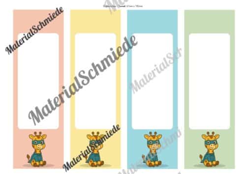 Ordnerrücken für die Giraffenklasse (Arbeitsblatt 05)