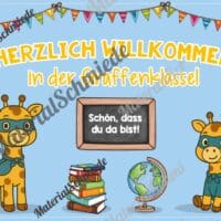 Willkommensplakate für die Giraffenklasse (Arbeitsblatt 03)