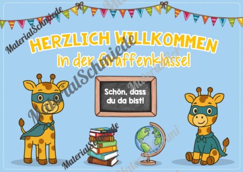Willkommensplakate für die Giraffenklasse (Arbeitsblatt 03)