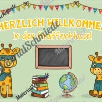 Willkommensplakate für die Giraffenklasse (Arbeitsblatt 05)