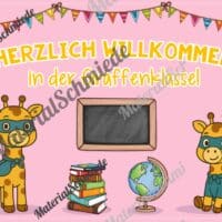 Willkommensplakate für die Giraffenklasse (Arbeitsblatt 06)