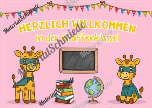 Willkommensplakate für die Giraffenklasse (Arbeitsblatt 06)