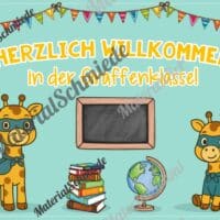 Willkommensplakate für die Giraffenklasse (Arbeitsblatt 07)